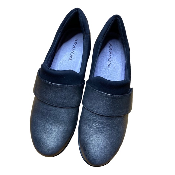 ARAVON Leather Slip On Instep Strap Casual Shoes Size 6.5 - Picture 1 of 10